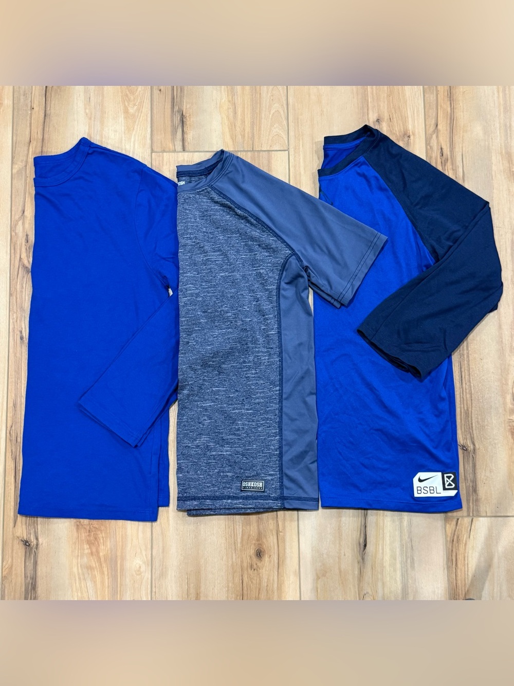 OshKosh B'gosh Heathered Navy Performance Tee Nike Baseball Shirt Set Boys Large